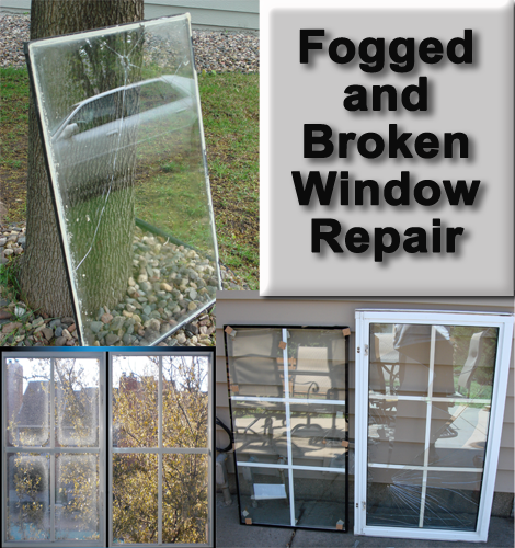 fogged and broken windows